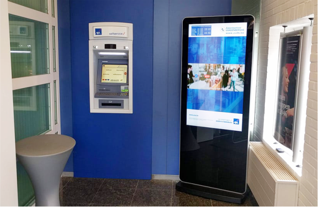 Affichage écran banque et borne dynamique