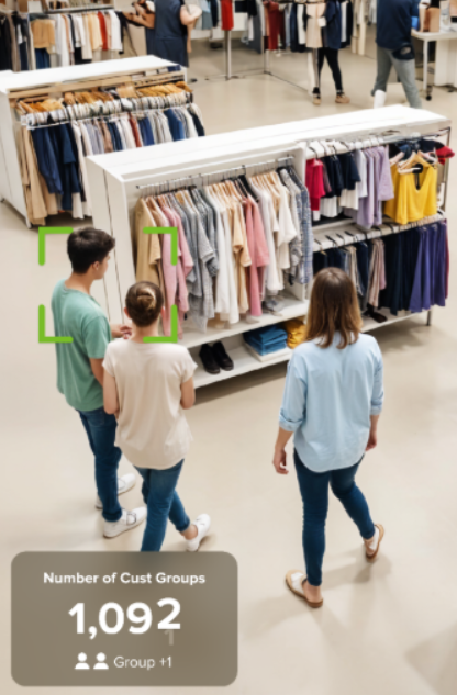 IA affichage dynamique reconnaissance des groupes dans les magasins